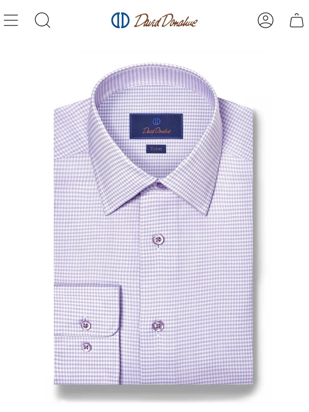 David Donahue like new Men's Lavender Gingham Shirt 17, 34/35